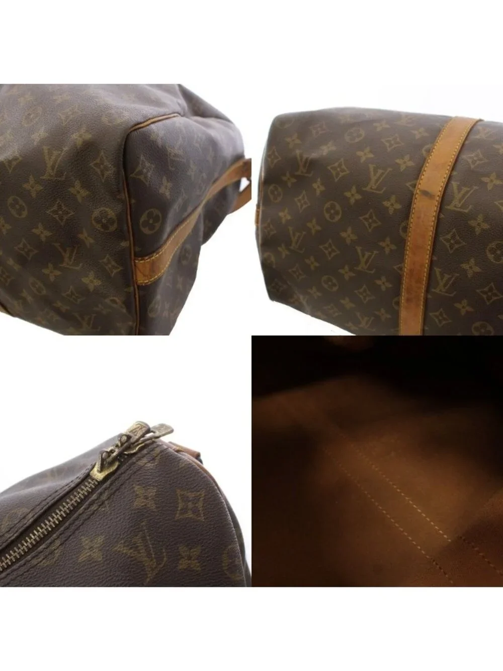 Louis Vuitton Keepall Bandouliere 50 Monogram Boston Bag Brown TK